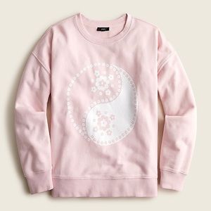 J CREW UNIVERSITY TERRY CREWNECK SWEATSHIRT CLOUD PINK NWT XXL